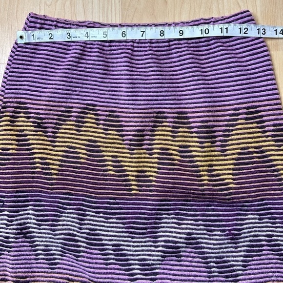 VTG 80’s Missoni Orange Label Chevron Wool Blend Skirt IT42/US 6 - Picture 5 of 9